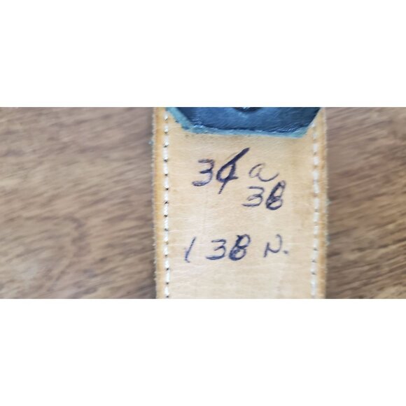 Handmade Mexican Leather Belt With Embroidered Rooster Design & Decorative Buckl - Picture 11 of 12